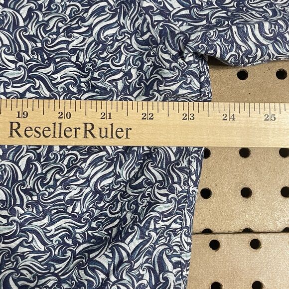 NWT Origen Man Storm LS Button Up Shirt Floral AOP Print Linen Blend Blue XL Men - Picture 9 of 11